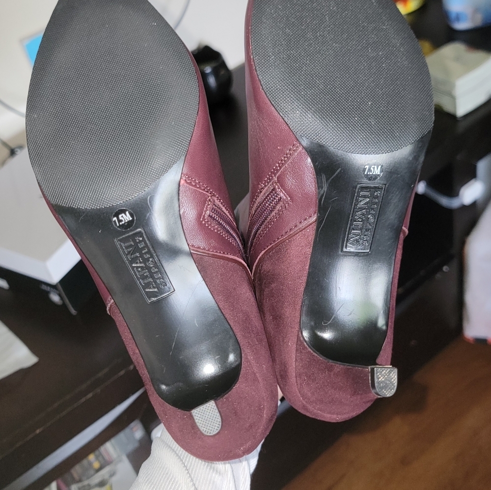 Alfani Harpper l Malbec Leather Dark Mauve 2.5" Heel Women Boots Size 7.5 M - Picture 11 of 12